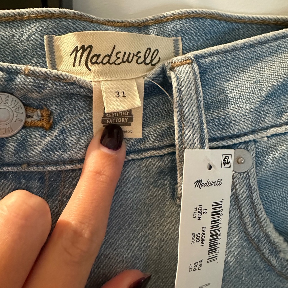 Madewell Rilee Denim Midi Skirt Fitzgerald wash size 31 NWT - Picture 7 of 8
